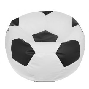 Football Pouf M en Simili Cuir Pouf Fauteuil Gaming Enfant 65x45cm Noir - Ecopuf