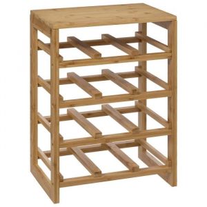 Range-bouteilles étagère à bouteilles en bambou coloris naturel - Longueur 35 x Profondeur 24 x Hauteur 47 cm