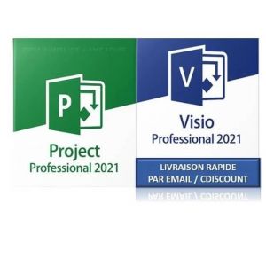 Pack Microsoft Project 2021 Pro - Visio 2021 Pro - Windows 10/11 - T&eacute;l&eacute;chargement rapide - Cl&eacute; dactivation