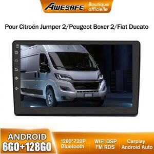 AWESAFE 4G Autoradio Android 13 pour Fiat Ducato (2006-2015) 6Go+128Go 9écran Tactile Bluetooth Carplay Android Auto GPS WiFi