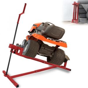 Cric de tracteur de pelouse - XMTECH - L&egrave;ve-tondeuse - Capacit&eacute; 400 kg - Universel - Rouge