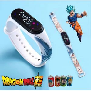 Montre DRAGON BALL SUPER LCD Tactile + Porte-Cl&eacute;s DBZ OFFERT