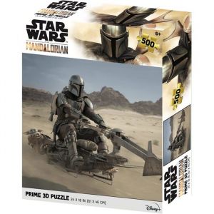 Star Wars: The Mandalorian - Puzzle lenticulaire Mando sur un Speeder 500 pcs 61x46 cm