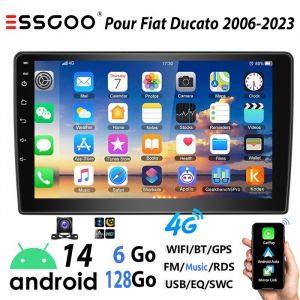 Autoradio 9 - ESSGOO - Android 14 - 6+128Go - Carplay - GPS - Fiat Ducato/Peugeot Boxer