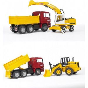 BRUDER Camion benne avec pelleteuse ou chargeur la bo&icirc;te