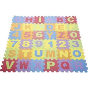 Jouet &eacute;ducatif - Puzzle tapis mousse Alphabet et chiffres - 36 dalles - Int&eacute;rieur