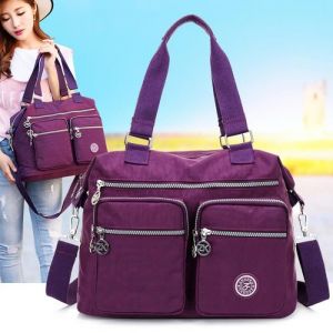 Femmes sacs à main Fourre-Tout Décontracté sac Femelle imperméable à leau en nylon Bandoulière sacs Violet