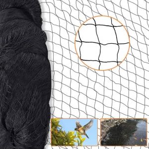 15x15m Filet Anti Oiseaux Filet Voliere - Noir Filet de Protection Mailles de 5 par 5 cm Polyvalente Filet Poules Filet Anti