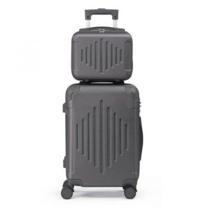 ALIGHTUP - Set de Valises - Lot de 2 Valises à roulettes - Rayures en diamant - Gris