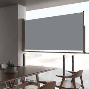 Nouveau Paravent store brise vue Anti-UV - BMD - Auvent latéral rétractable de patio 80x300 cm Gris DECO - V9521027