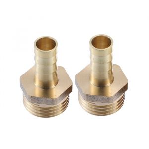 Raccord X AUTOHAUX 2pcs Raccord Cannel&eacute; 1/2 BSP M&acirc;le Fil Raccord Laiton 10mm Connecteur Tuyau