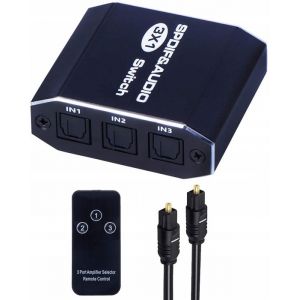 COMMUTATEUR AUDIO 3x1 SPDIF TOSLINK SPLITTER OPTIQUE