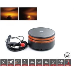 Gyrophare 50 Led 25w Base Magnétique Ventouse Batterie 12/24v E9 Sans Fil