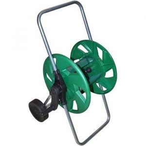 Chariot d&eacute;vidoir AQUA FLOW - capacit&eacute; 45m &Oslash; 15mm - structure alu et plastique - vert et noir