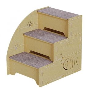 &Eacute;chelle pour Animaux de Compagnie &Eacute;chelle de Lit pour Chat et Chien &Acirc;g&eacute;s &Eacute;chelle de Canap&eacute; Marches pour Chien Escaliers en Bois