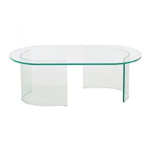 Table basse en verre trempé courbé - Transparent - NIZWA