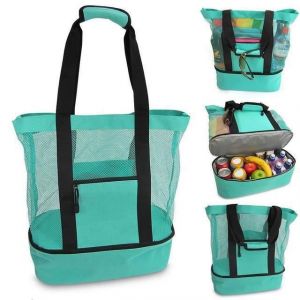 Sac à Dos Isotherme Sac de Pique-nique Sac de Plage en Filet pour Adultes Camping Plage Randonnée BBQ Voyage