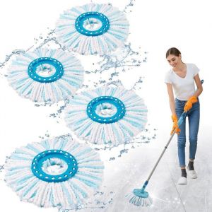 4 Pi&egrave;ces T&ecirc;tes de Rechange Compatible avec Leifheit Clean Twist Disc Mop Balai Serpill&egrave;re Microfibre Compatible