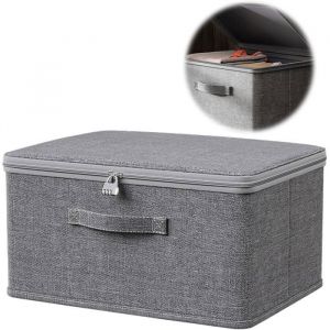 boite verrouillable，boite de rangement medicament，Sac de Rangement Vetement Pliableboite qui ferme &agrave; cl&eacute; bo&icirc;te de rangementGris