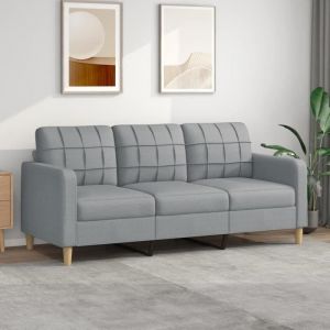 Canapé scandinave de relaxation MVS - Canapé à 3 places Gris clair 180 cm Tissu288 Kg