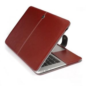 Étui Housse MacBook Air 13 Pouce Coque Modèle A1932 (Neuf 2018 Version) Luxe Rétro Antichoc PU Cuir -marron
