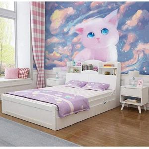 Chat TV fond papier peint chambre denfants papier peint fille chambre mural princesse rose ti Papier Peint Mural murale 300×210cm