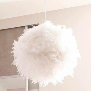 Lustre en plumes - E27 - 40W - Blanc - 30 cm