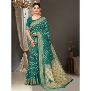 Sari indien VERT kalista - Mariage Bollywood Saree - Tenue indienne caftan takchita