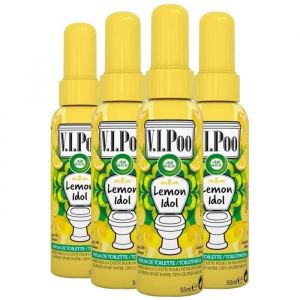 Air Wick Desodorisant WC Spray V.I.Poo Anti Odeur Parfum Lemon Idol 55 ml, Lot de 4