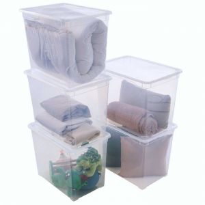 Boite de rangement plastique avec couvercle x5 Sundis CLEAR BOX 70L L.55 x l.375 x h.435 cm Transparent