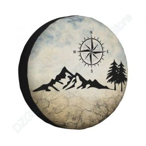 Nature Mountain Compass Housse de protection pour pneu de secours pour remorque camping-car SUV camion camping-car carav~9952