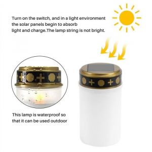 Blanc Bougie de Cimeti&egrave;Re pour le Cimeti&egrave;Re Lumi&egrave;Res Solaires Tombes avec &eacute;Clairage LED la Lampe de Cimeti&egrave;Re 1 Pi&egrave;Ces ODIPIE