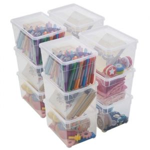 Boite de rangement plastique avec couvercle x12 Sundis CLEAR BOX 5L L.26 x l.175 x h.15 cm Transparent