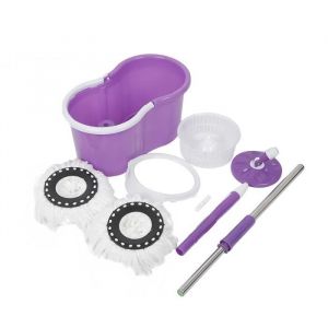 Balai Serpilli&egrave;re Rotatif Tournant Essorage 360&deg; avec manche rotatif inertiel Mop Violet