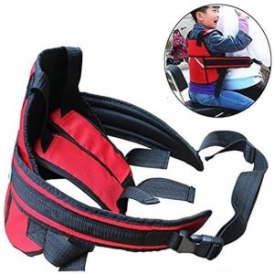 Ceinture de s&eacute;curit&eacute; Moto Enfants Ceinture de s&eacute;curit&eacute; Anti-Chute de Moto pour Enfants Ceinture de Protection pour b&eacute;b&eacute;(Rouge)