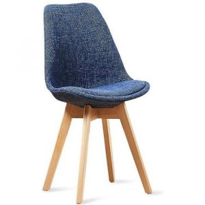 Chaise scandinave bleu patchwork - Bjorn - DESIGNETSAMAISON