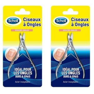 Ciseaux à Ongles de Pieds - SCHOLL - Lot de 2 - 11 cm - Acier Inoxydable - Ergonomiques