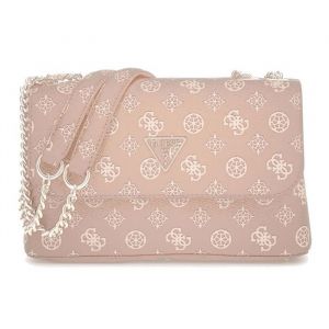 GUESS Sac &agrave; &eacute;paule cr&egrave;me vieux rose pour femme - Daryna II Convertible Xbody Flap Bag Dark Rose Logo 312849