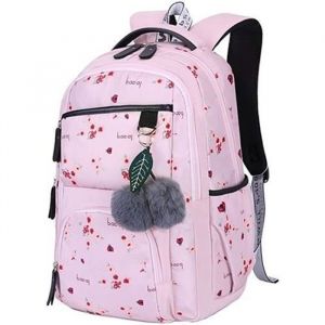 Sac à Dos Femme College Scolaire Sac Toile Sac à Dos Sac École Ado Fille Cartable Collège Sac décole Rose