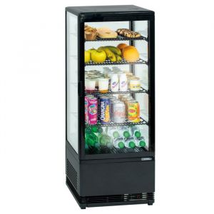 Mini Vitrine R&eacute;frig&eacute;r&eacute;e Positive 58 L ou 98 L Noire - Casselin - l425- L1- P380- h805-