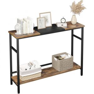 Table console - MARQUE - 100T x 23B x 80H cm - Bois massif - 2 tiroirs - Style scandinave