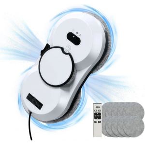 Robot Nettoyeur de Vitre Robot Laveur de Vitre Automatique avec Pulv&eacute;risation deau Corde de s&eacute;curit&eacute; t&eacute;l&eacute;commande et 10