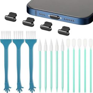 Bouchon Anti-Poussière En Métal Compatible Avec Iphone 12 Mini/12/12 Pro/12 Pro /13/13Pro/13Pro Kit De S De Nettoyage Pour Port