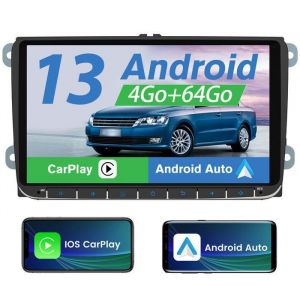 AWESAFE 4G Autoradio Android 13 4Go+64Go pour Golf 5 6 VW Passat Polo Seat Skoda 9écran Carplay Android Auto WiFi