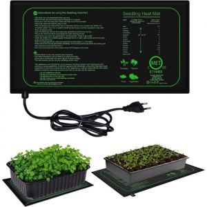 Tapis Chauffant Serre Germination Semis Coussin Chauffant 25 x 52.5 cm 21W Plaque Chauffante &eacute;tanche IP67