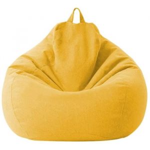 Housse de pouf poire - ZGEER - 100x120cm - Coton et lin - Jaune - Ergonomique