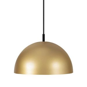 FLORAL-Suspension d&ocirc;me m&eacute;tal  noir Abat-jour: bol m&eacute;tal dor&eacute; 1 ampoule E27 boh&egrave;me P44xD44xH70cm