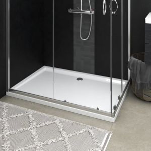 Receveur de douche rectangulaire extra plat - VIDAXL - Blanc - 80x120 cm - Fond anti-d&eacute;rapant - Seuil bas