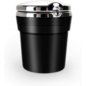 Cendrier de Voiture LED Cendrier en Acier Inoxydable avec Couvercle Cendrier &agrave; Cigare pour Voiture Maison Bureau 95x75x55 cm