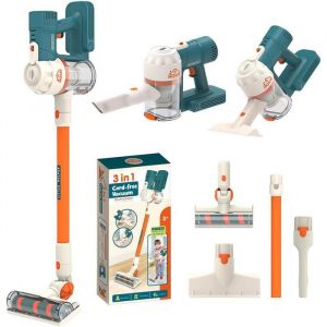Jouet M&eacute;nage Enfant Avec Aspirateur Et Accessoires Kit De Nettoyage Imitation En Bois S&eacute;curis&eacute; Jeu &Eacute;ducatif Pour Filles Gar&ccedil;ons